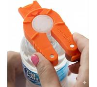 Brenium 2-pack Multifunctional Bottle and Can Opener, Plastic, Orange, Twist-Off, Pull Tab Soup, for Weak Hands, Seniors, Elderly, Rheumatoid Arthritis, Bottle Gripper, Ergonomic Lid Seal Remover