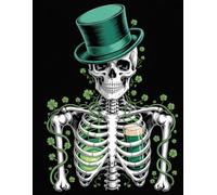 Brennan & Welsh Publishing St. Patrick’s Day Skeleton Notebook: Retro Irish Clover Art: Vintage Gothic Clover Aesthetic Journal - Wide Ruled Notebook ... Dark Fantasy Writing, and Creative Journaling