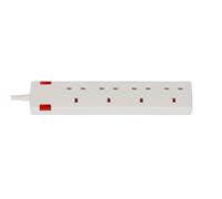 Brennenstuhl 4-Way Extension Lead with neon indicator (10m cable, Power Strip with 90° angle of sockets)