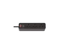 Brennenstuhl Ecolor, 3-Gang Extension Lead (Switch and 1,5m Cable - 90° Angle of sockets) Black