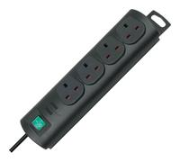 Brennenstuhl Primera-Line 10-way Extension Lead (Power strip with 2 switches for 5 sockets each and 2m cable) Silver