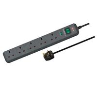 Brennenstuhl Eco-Line 13.500A extension socket with surge protection 5-way light grey 2m 05VV-F 3G1,25 *GB*