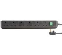 BRENNENSTUHL 1159503 6 GANG SWITCHED EXT LEAD BLACK
