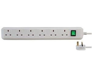 BRENNENSTUHL 1159523 EXTENSION SKT 6 WAY WHITE 1.5M ECO-LINE