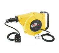 Brennenstuhl Automatic cable reel for wall or ceiling mounting (9+2m retractable cable, robust plastic casing, electrical rewind, slewable up to 180°)