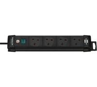 BRENNENSTUHL 1951143100 EXTENSION SOCKET 4-WAY BLACK 1,8M