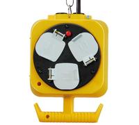 Brennenstuhl 2x 3-way hanging workshop power distributor (5m cable, double-sided socket, extension cord with 3m steel hanging chain)