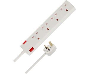 Brennenstuhl 4-Way 10m cable Extension Lead with neon indicator with Power Strip