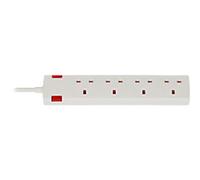 brennenstuhl 4-Way Extension Lead UK with Neon Indicator 10m White
