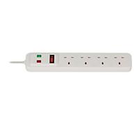 Brennenstuhl 1150543420 4-Way Extension Lead with Surge Protection & Neon Indicator - White