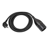 Brennenstuhl 5 m extension cord for indoor use (5 m textile cable, for indoor use, extension cord with rotary on/off switch) black