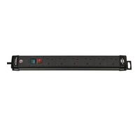 Brennenstuhl 6 Gang Extension Lead - 3 Metre Heavy Duty Cable - With Switch & Fuse Button