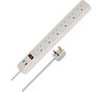 Brennenstuhl 6-Way Extension Lead with surge protection (2m cable, Power Strip with 80° angle of sockets, with switch)