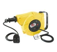 Brennenstuhl Automatic cable reel for wall or ceiling mounting (9+2m retractable cable, robust plastic casing, electrical rewind, slewable up to 180°)