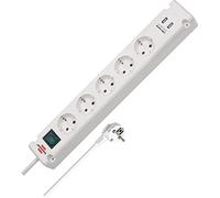 BRENNENSTUHL compatible Bremounta Steckdosenleiste, 5-fach, USB-Ladefunktion - weiß