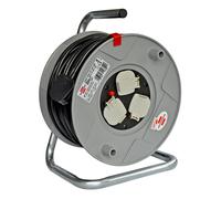 Brennenstuhl Cable Reel - Heavy Duty 50 Metre Cable Reel - Thermal Cut-out, Black