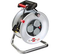 Brennenstuhl Garant 3-way socket cable reel (50m extension cable in black, rust-proof, ergonomic handle, Made in Germany)
