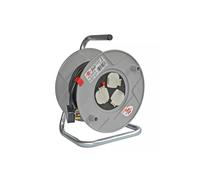 Brennenstuhl Cable Reel - Heavy Duty 25 Metre Cable Reel - Thermal Cut-out - 1098253001, Black