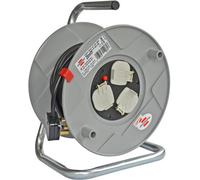 Brennenstuhl Cable Reel - Heavy Duty 50 Metre Cable Reel - Thermal Cut-out, Black
