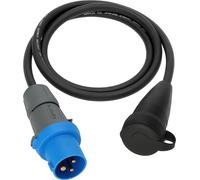 Brennenstuhl Camping adapter cable with CEE plug and ground contact coupler (1.5 m cable in black, H07RN-F 3G2.5, 230V/16A, for permanent outdoor use IP44, Made in Germany)