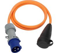 Brennenstuhl Camping adapter cable with CEE plug and ground contact coupler (1.5 m cable in orange, H07RN-F 3G2.5, 230V/16A, for permanent outdoor use IP44, Made in Germany)