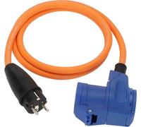 Brennenstuhl Camping CEE Adapter Cable with Grounded Plug and CEE Angle Plug with LED Voltage Indicator in rounded Socket (1.5 m Cable, for Outdoor Use, Made in Germany)