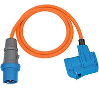 Brennenstuhl Camping CEE-Adapterleitung mit CEE-Stecker und Winkelkupplung inkl. Schutzkontakt-Kombisteckdose (1,5m Kabel in orange, 230V/16A, Einsatz im Außenbereich, Made in Germany)