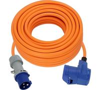 Brennenstuhl Camping Extension Cord with CEE Plug and Right Angle Coupling incl. Power Strip with LED Voltage Indicator (25 m, 230V/16A, for outdoor use, Made in Germany)