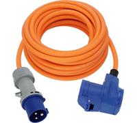 Brennenstuhl Camping Extension Cord with CEE Plug and Right Angle Coupling incl. Safety Socket with LED Voltage Indicator (10 m, 230V/16A, for Outdoor Use, Made in Germany)