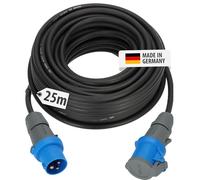 Brennenstuhl CEE 230V Camping Extension Cable 25m (H07RN-F 3G2.5 black cable, Camping Power Cable for continuous outdoor use IP44, Made in Germany)