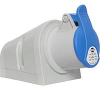 Brennenstuhl CEE 3 Pole Industrial Wall Socket 230V/16A Industrial Socket with Lid for Outdoor Use, Ideal for Outdoor Use, Construction Sites, Industry, IP44, 16A