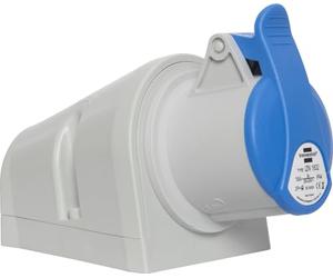 Brennenstuhl CEE 3 Pole Industrial Wall Socket 230V/16A Industrial Socket with Lid for Outdoor Use, Ideal for Outdoor Use, Construction Sites, Industry, IP44, 16A