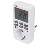 Brennenstuhl Comfort-Line Digital Weekly Timer, White Timer for Indoor Use, 10 On/Off Programs, Countdown Function, Increased Contact Protection