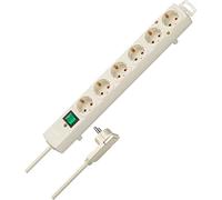 Brennenstuhl Comfort Line Power Strip with 6 Sockets for Mounting (2 m Cable, Illuminated Switch, Mountable, Flat Plug) White