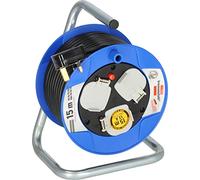 brennenstuhl Socket Cable Reel 3 Way Socket 15m Black & Blue