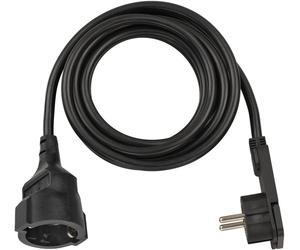 Brennenstuhl compatible Verlängerungskabel mit Winkel-Flachstecker, 2 m - schwar