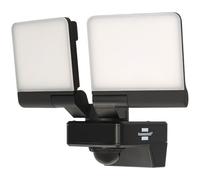 Brennenstuhl Connect WiFi LED Duo Floodlight with Motion Sensor WFD 3051 P/LED Security Light 36W for uutdoor use IP54 controllable via Free app (4300lm, up to 12m Range, wth Detection Angle 120°)