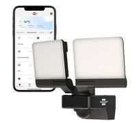 Brennenstuhl Connect WiFi LED Duo Floodlight with Motion Sensor WFD 3051 P/LED Security Light 36W for uutdoor use IP54 controllable via Free app (4300lm, up to 12m Range, wth Detection Angle 120°)
