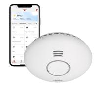Brennenstuhl Connect WiFi Smoke and Heat Detector WRHM01 with app Notification (WiFi Smoke Detector Including 2X Batteries, Tested According to EN 14604)