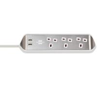 Brennenstuhl Corner Extension Lead 240V 3-Gang 13A White 2m