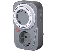 Brennenstuhl Countdown Timer MC 120, Mechanische Steckdose mit Countdown Funktion und erhöhtem Berührungsschutz, Grau