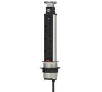 Brennenstuhl - Desktop Tower Pop-Up 3 Gang Extension Lead, 2M