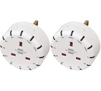 Brennenstuhl Digital Countdown Timer Plug Socket with LED Display - Adjustable in 12 Steps, Indoor Use, Contact Protection (Pack of 2)