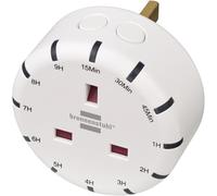 Brennenstuhl Digital Countdown Timer Plug Socket with LED Display - Adjustable in 12 Steps, Indoor Use, Contact Protection