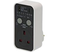 Brennenstuhl Digital Countdown Timer USB-A & USB-C white/black