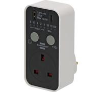 Brennenstuhl Digital Timer Plug with USB A and USB C (Countdown Timer for indoor use, countdown adjustable in 7 steps, with increased touch protection)
