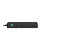 Brennenstuhl Eco-Line 4-Way Extension Lead - 1.5 Metre Cable - Black