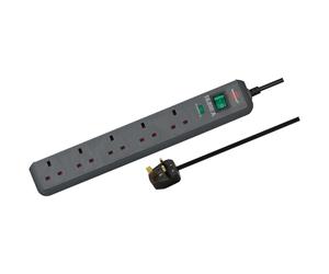 Brennenstuhl Eco Line 5 Socket Surge Protector Extension Lead 240v 2m
