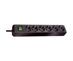 Brennenstuhl Eco-Line 6-w 3m - power extensions (Black, Black)
