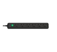 Brennenstuhl Eco-Line 6-Way Extension Lead - 1.5 Metre Cable - Black